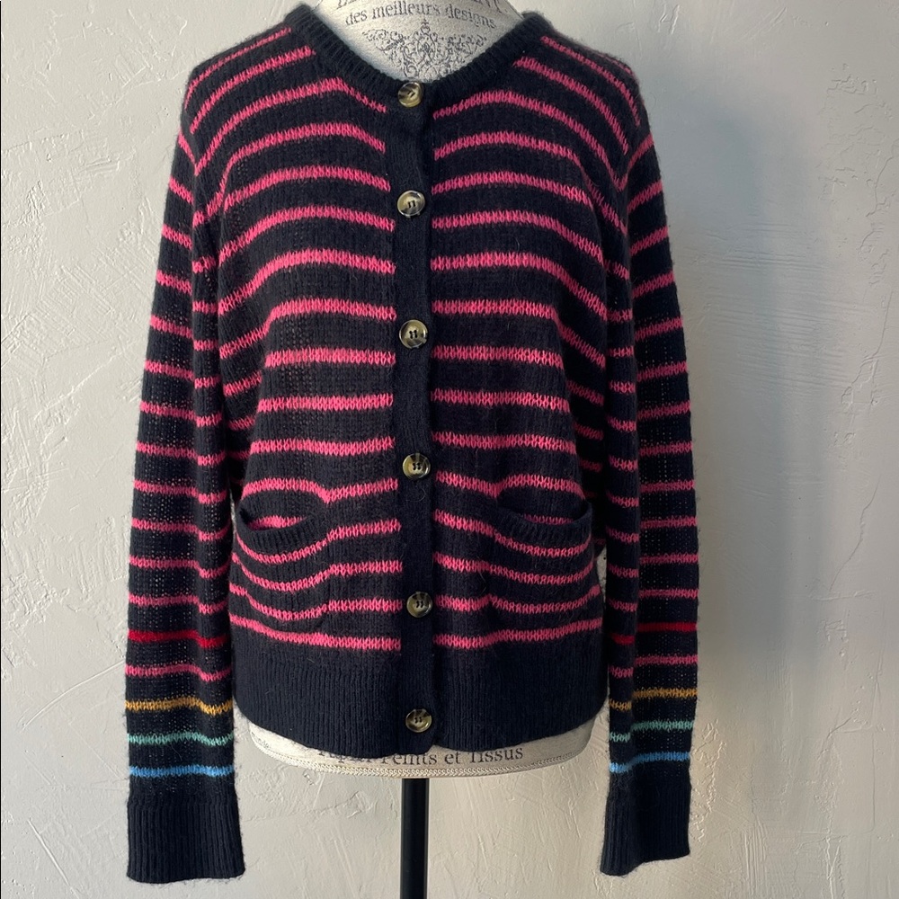 Sundry Multicolor Striped Wool & Cashmere Cardigan